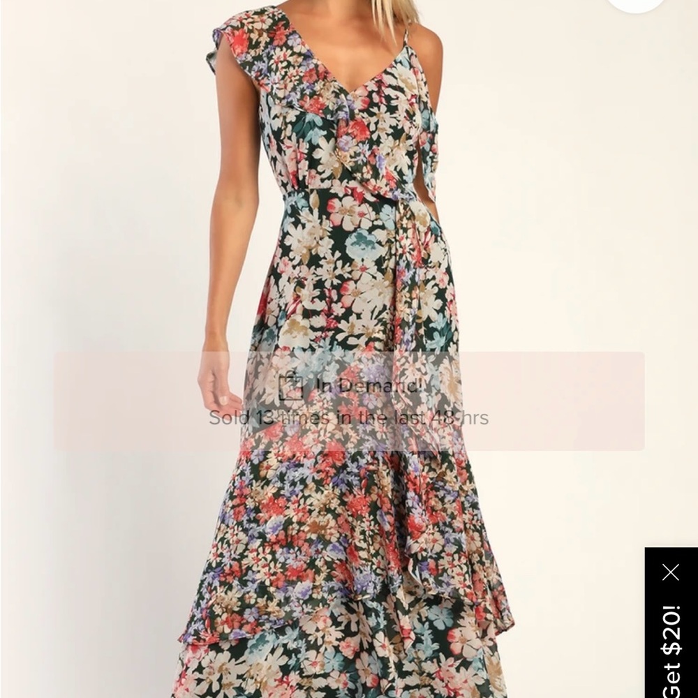 NWT - Lulu's Asymmetrical Floral Dress - Multicolor
